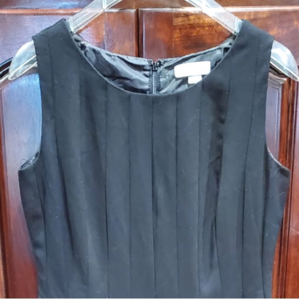 Calvin Klein Black Knee Length A-Line Dress Sleeveless Classic Quiet Luxury Sz 4 - Picture 3 of 5